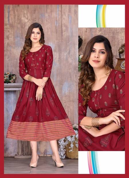 Ft Colourful Ethnic Wear Wholesale Anarkali Kurti Collection